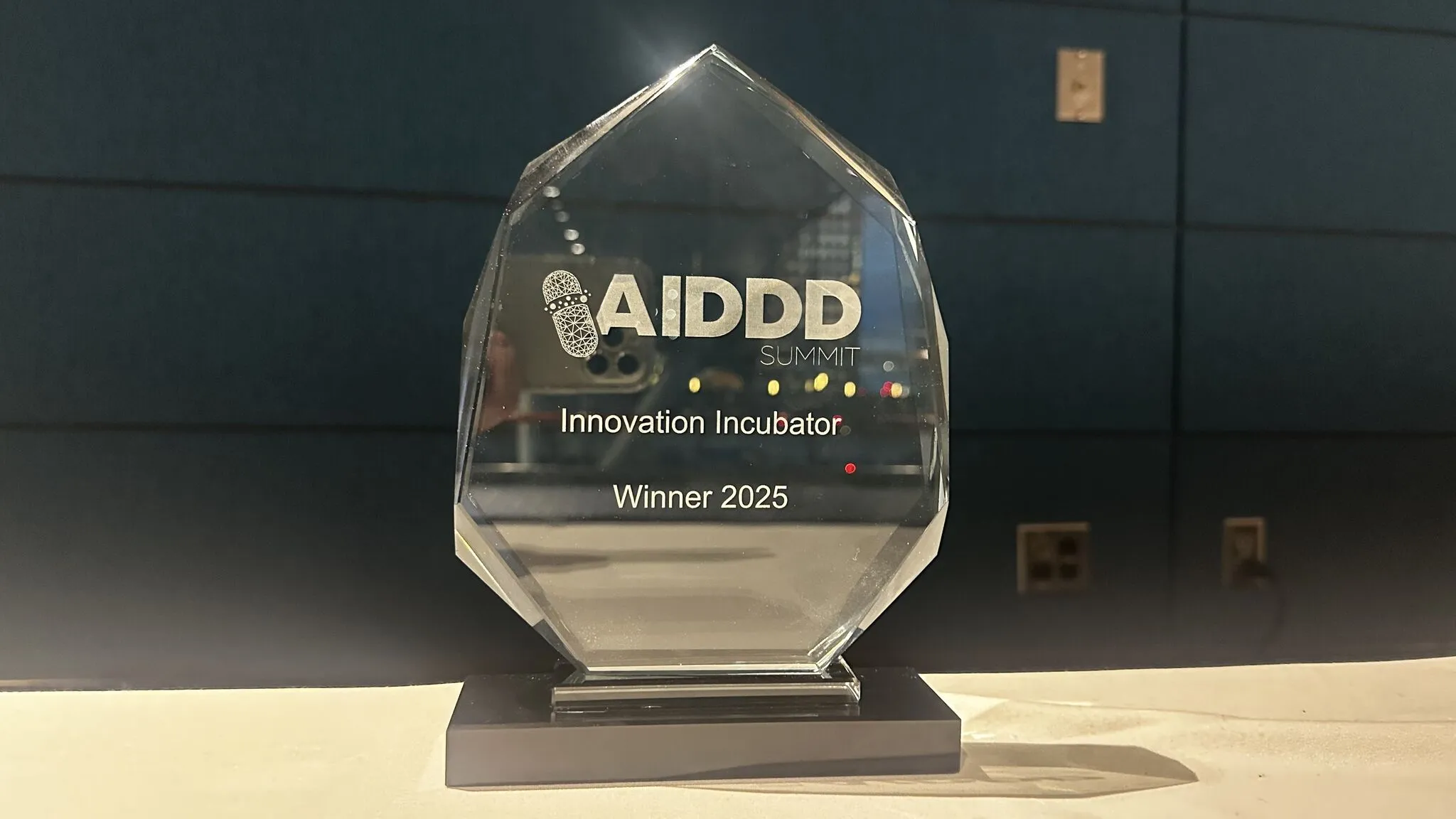 CellVoyant Innovation Incubator Winner 2025 trophy awarded at the AI Drug Discovery & Development Summit