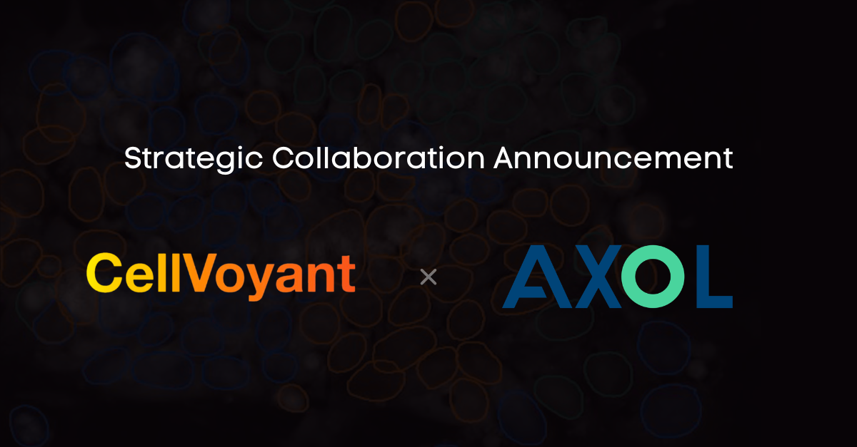 CellVoyant and Axol Bioscience strategic collaboration announcement graphic.